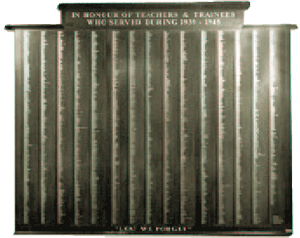 Memorial for teachers who served in WWII
